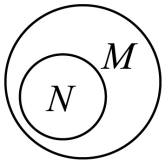 标 N 的小圆完全位于标 M 的大圆内