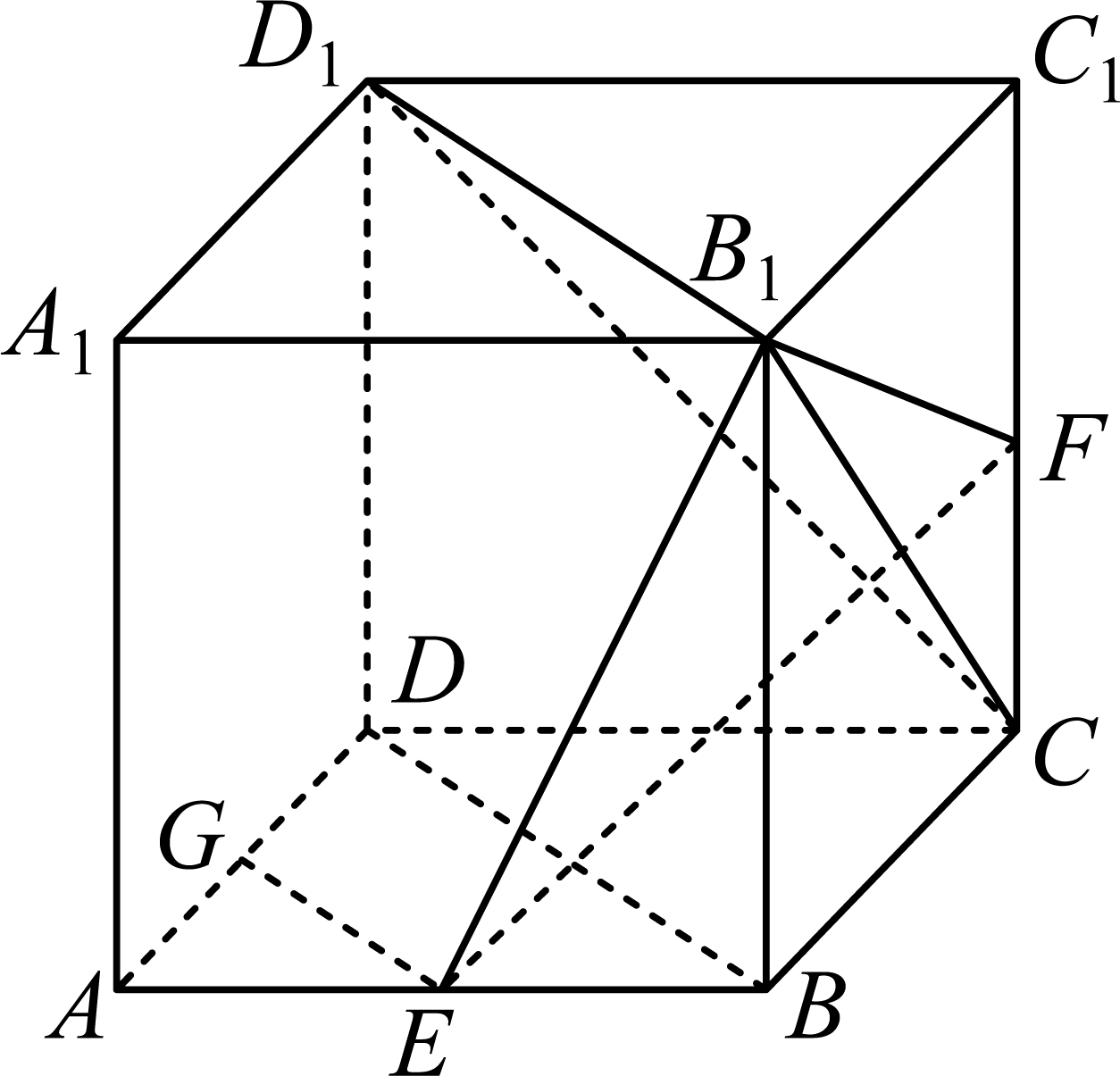 连接BD及B1D1，得到EG的平行方向