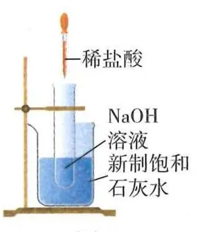 内层酸碱反应与外层饱和石灰水装置