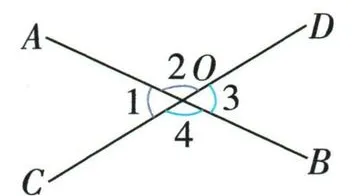 邻补角：1与2、2与3、3与4、4与1