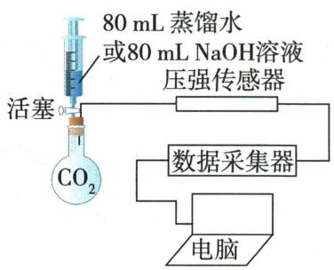 二氧化碳与液体作用的压强测量装置