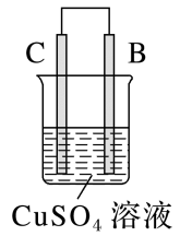 原题装置乙：C与B在CuSO₄溶液中