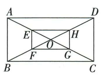 矩形对角线交于O，E、F、G、H分别在四条半对角线上
