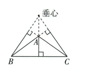 钝角三角形的高与垂心