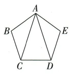 A、B、C、D、E组成的图形中，连接AC、AD