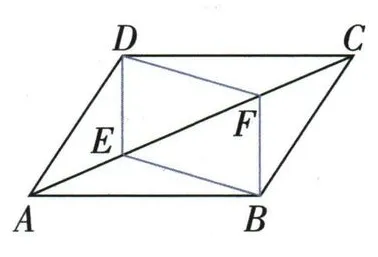 平行四边形ABCD的对角线AC上取E、F，连接DE、BF