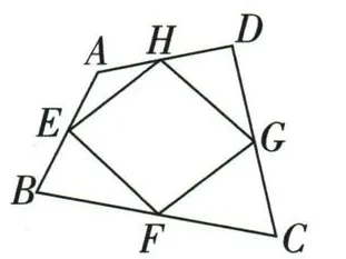 凸四边形ABCD各边中点E、F、G、H依次相连