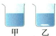 甲乙两烧杯充分搅拌后的状态图