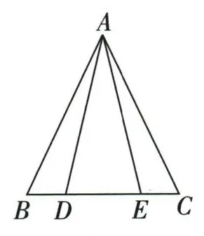 等腰三角形ABC及底边上的D和E