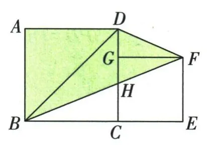 大正方形ABCD与右侧小正方形CEFG，G在CD上